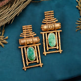 Aya Emerald Drop Earrings – Real Green Stone Statement Jewelry